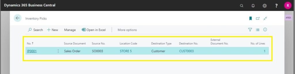 HOW TO SHIP ITEMS WITH INVENTORY PICKS IN D 365 BUSINESS CENTRAL