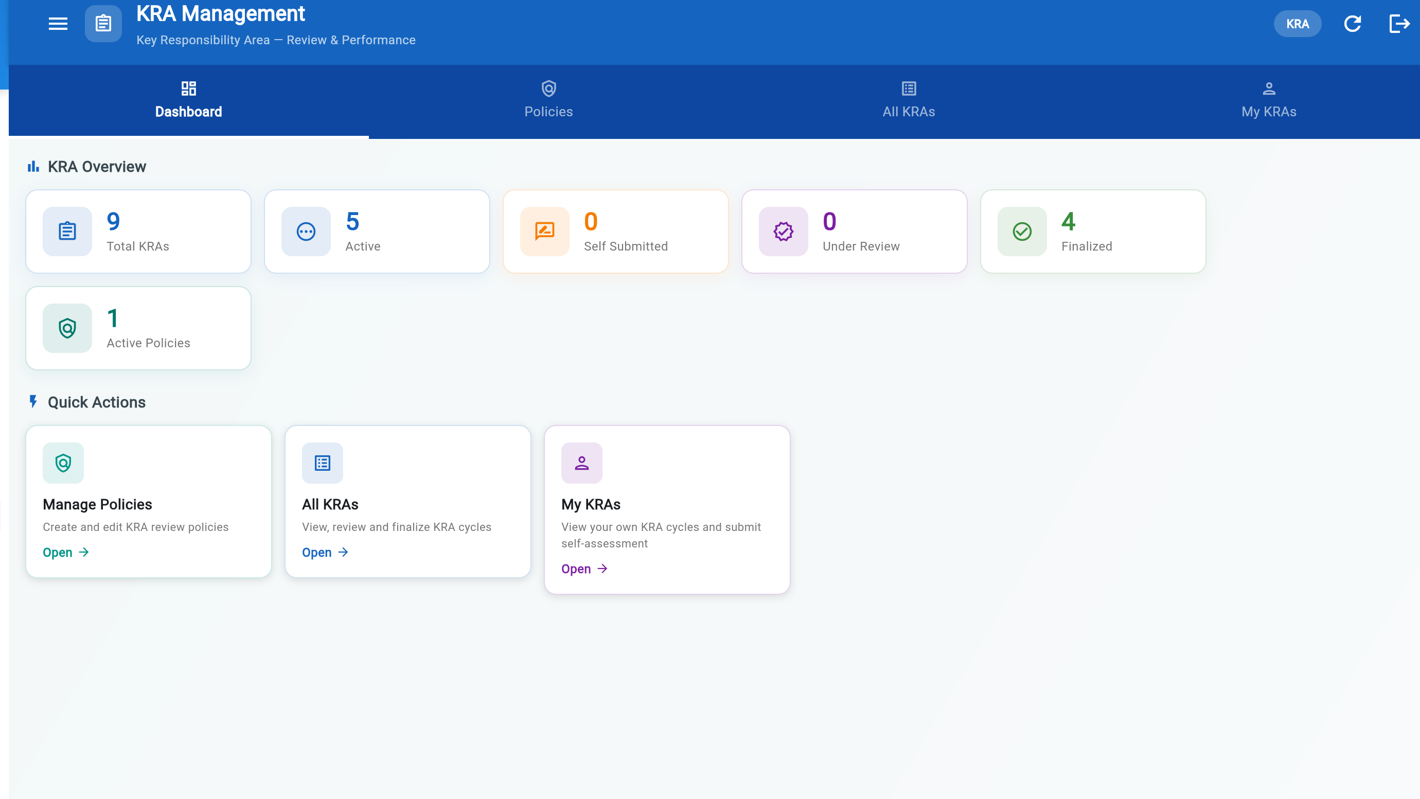 KRA Management Dashboard