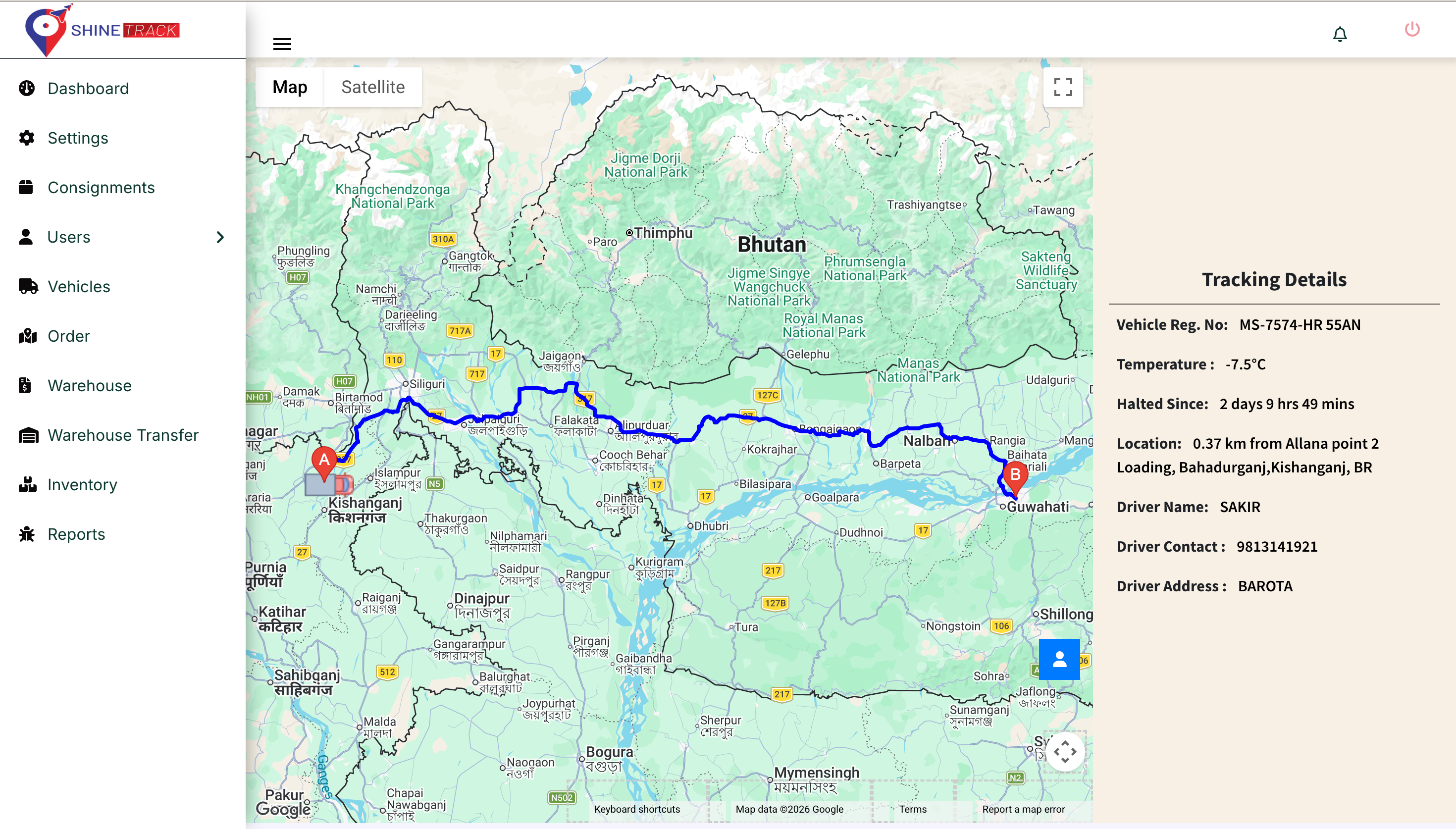 Real-Time Route Map