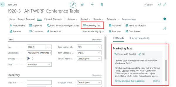 Copilot AI Features in Microsoft Dynamics 365 Business Central
