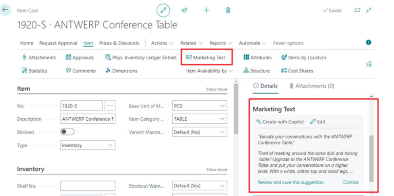 Copilot AI Features in Microsoft Dynamics 365 Business Central