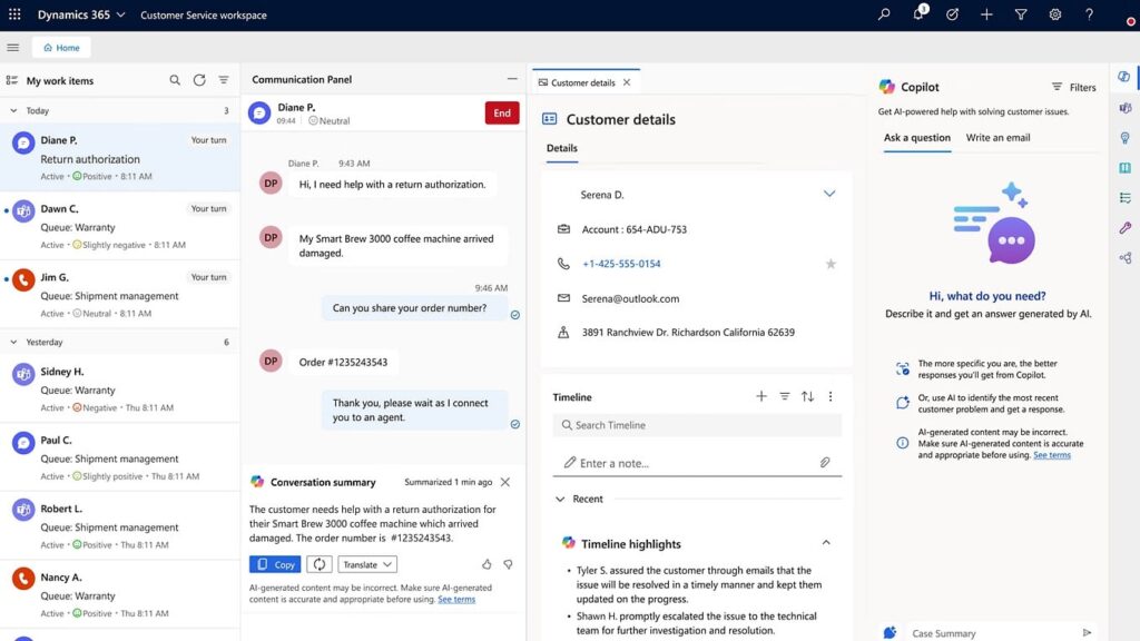 Microsoft Dynamics 365 CRM AI Dashboard